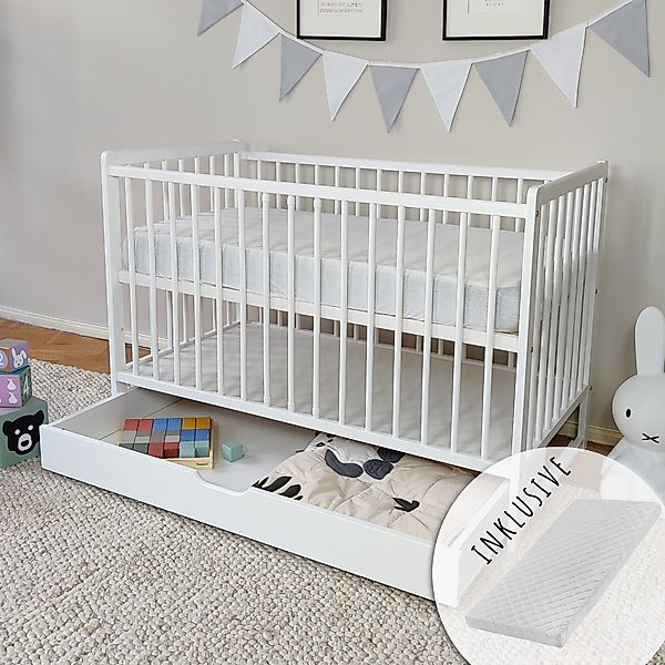 Kids Collective Babybett Gitterbett mit Schublade günstig online kaufen