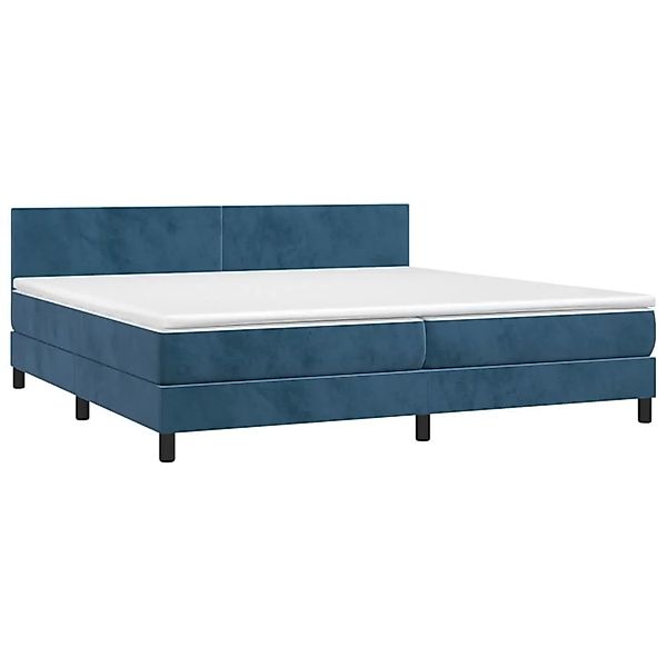 vidaXL Boxspringbett mit Matratze & LED Dunkelblau 200x200 cm Samt 3134307 günstig online kaufen