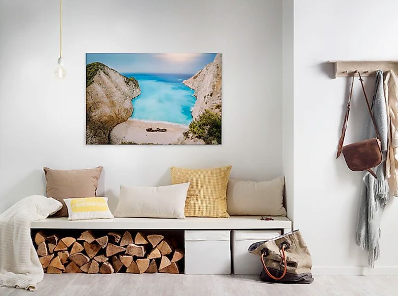 Bricoflor Leinwandbild Mit Meer Motiv In Türkis Strand Wandbild Ideal Für B günstig online kaufen