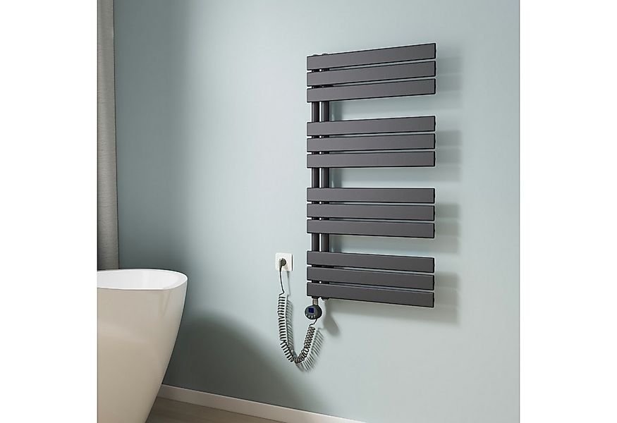 EMKE Elektrischer Badheizkörper Anthrazit mit Thermostat 400W~1000W, Elektr günstig online kaufen