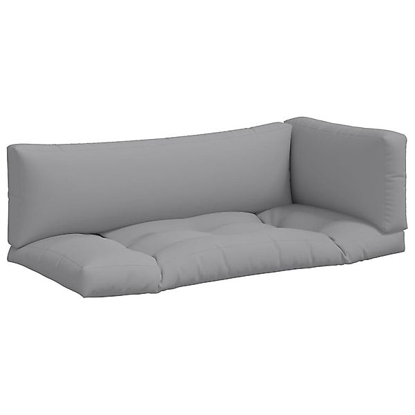 vidaXL Sitzauflage Palettenkissen 3-tlg. Grau Stoff, günstig online kaufen