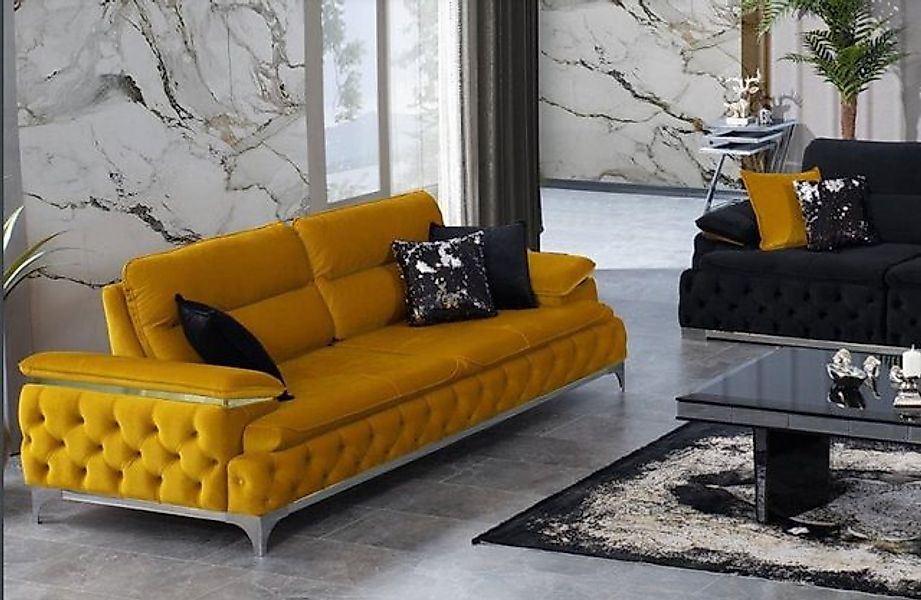 JVmoebel Sofa Italienischer Stil Dreisitzer Wohnlandschaft Textilsofa 3 Sit günstig online kaufen