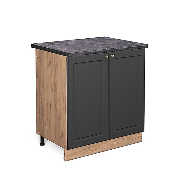 Vicco Spülenunterschrank Fame-Line Anthrazit-Gold/Goldkraft Eiche 80 cm AP günstig online kaufen