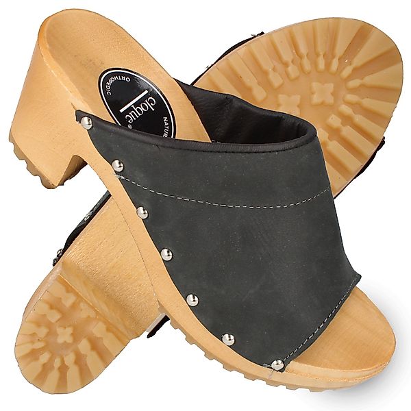 Cloque Bodajk Offener Damen Leder Clogs günstig online kaufen