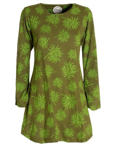 Vishes Tunikakleid Langarm Damen Blumen-Tunika Shirt-Kleid günstig online kaufen