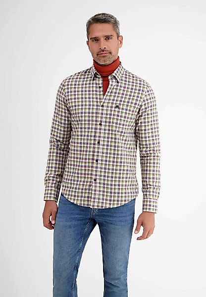LERROS Langarmhemd "LERROS Langarmhemd mit Herringbone-Karo" günstig online kaufen