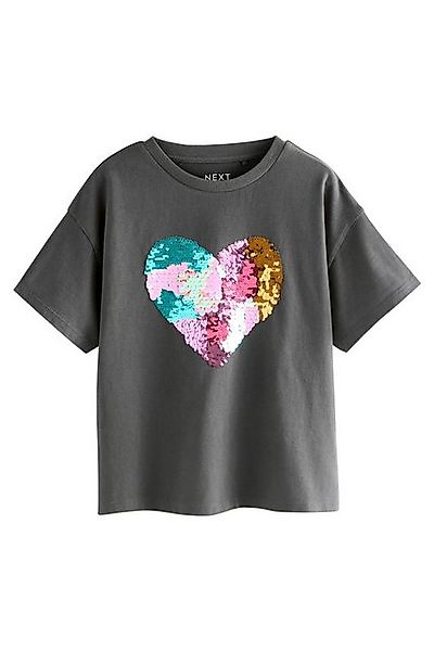Next Paillettenshirt T-Shirt mit Animalprint-Paillettenherz (1-tlg) günstig online kaufen
