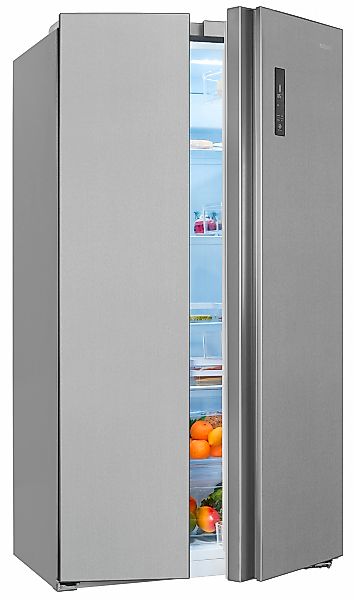 exquisit Kühl-/Gefrierkombination "SBS560-050D inoxlook" 177 cm hoch 91,2 c günstig online kaufen