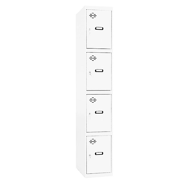PROREGAL Spind AMEGO HxBxT 180 x 30 x 50 cm 4 Abteile Grundmodul Weiß-Weiß günstig online kaufen