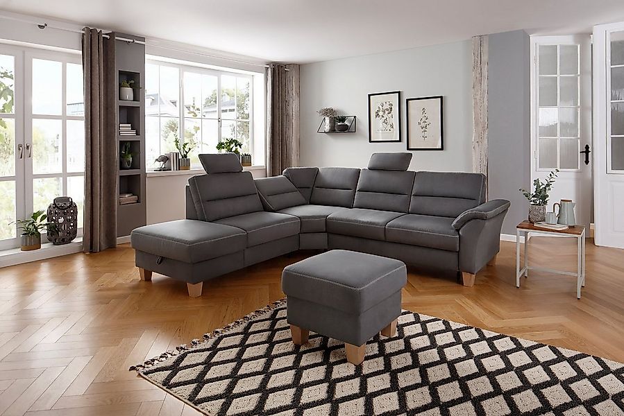 Home affaire Ecksofa Soleo L-Form, komfortabel durch Trapezecke mit Relaxfu günstig online kaufen