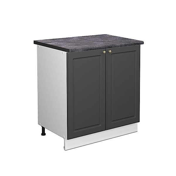 Vicco Spülenunterschrank Fame-Line Anthrazit-Gold/Weiß 80 cm mit Regal AP A günstig online kaufen