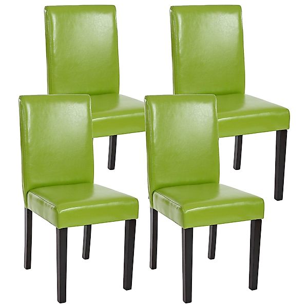 MCW Esszimmerstuhl Littau 4er-Set Kunstleder Grün Dunkle Beine günstig online kaufen