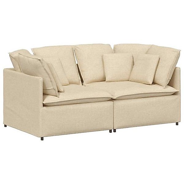 vidaXL Sofa Modulares Sofa mit Kissen Stoff Creme günstig online kaufen