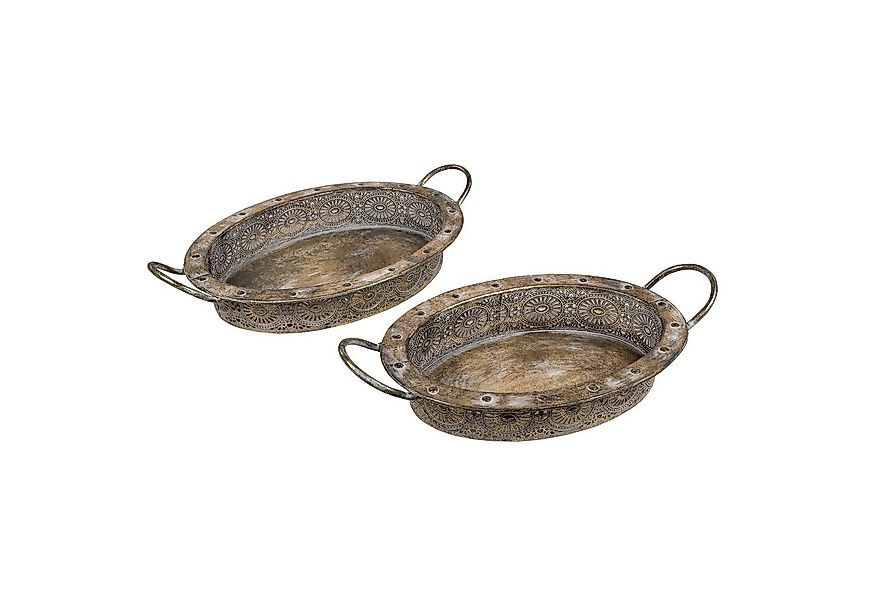 formano Dekoteller Tablett 2er Set Antikgold (Set, 2 St., 2 Tabletts versch günstig online kaufen