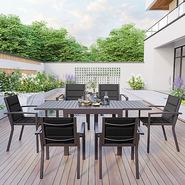HOMALL Gartentisch Gartentisch Aluminium Ausziehtisch 80/160 günstig online kaufen