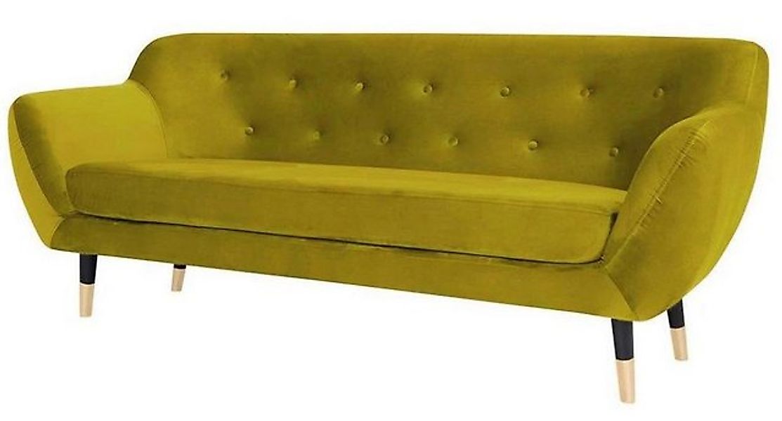 Xlmoebel Sofa Chesterfield-Sofa für das Wohnzimmer mit gelbem Stoffbezug un günstig online kaufen