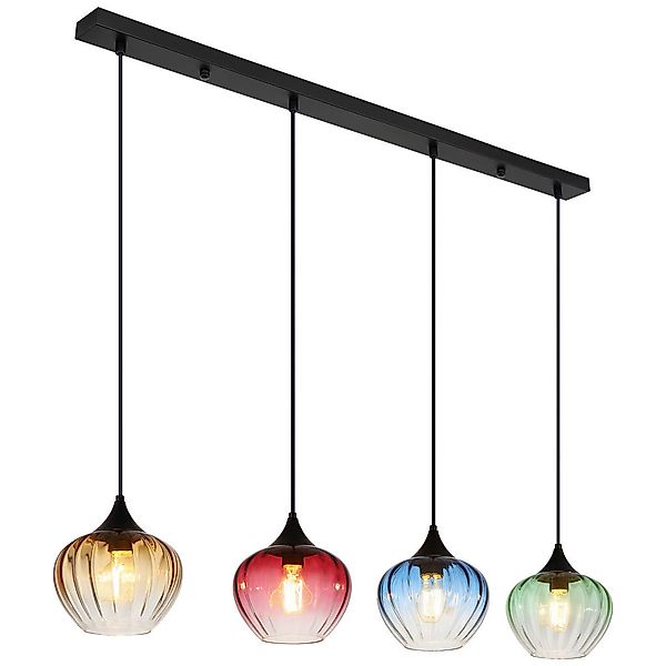 GLOBO Pendelleuchte SANDER 15748-4H schwarz Metall B/H/L: ca. 18x120x111 cm günstig online kaufen