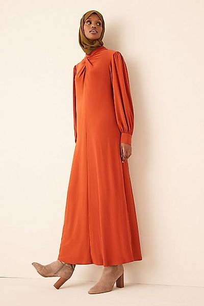 Next Maxikleid Langärmeliges Kleid mit geknotetem Stehkragen (1-tlg) günstig online kaufen