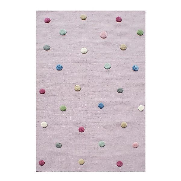 home24 Happy Rugs Kinderteppich Colordots Mauve Gepunktet Wolle 100x160 cm günstig online kaufen