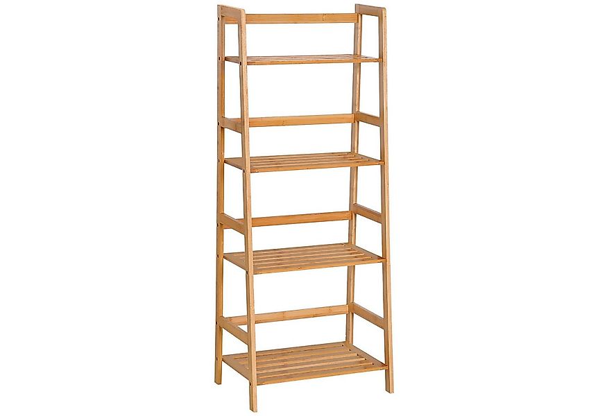 HOMCOM Bücherregal Aufbewahrungsregal aus Bambus mit 4 Ebenen, Büroregal 1- günstig online kaufen