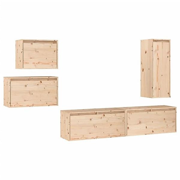 vidaXL TV-Schrank TV-Schränke 5 Stk. Massivholz Kiefer (5-St) günstig online kaufen