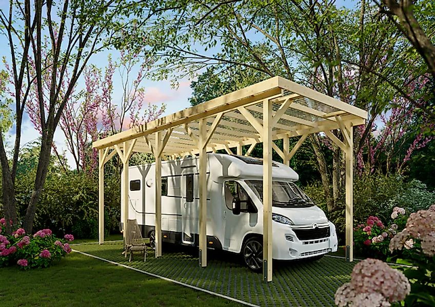 KONIFERA Einzelcarport »Neptun III« Leimholz 297 cm unbehandelt für Wohnmob günstig online kaufen