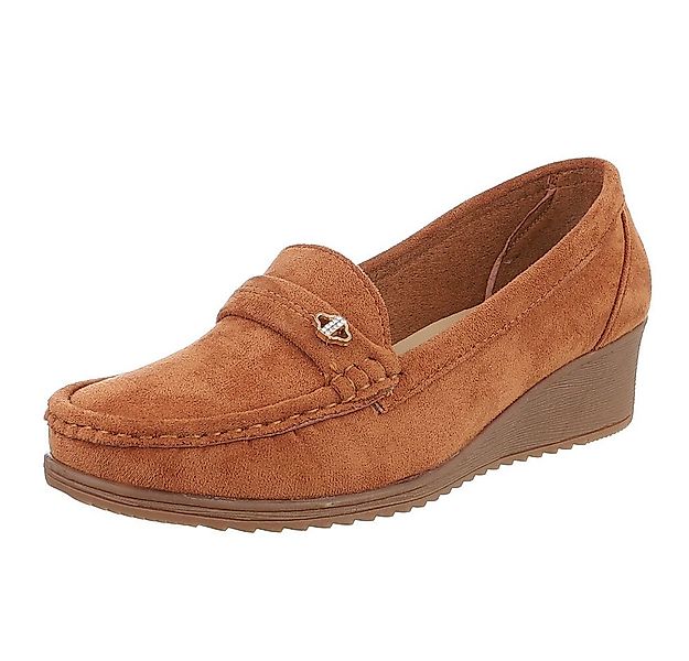Ital-Design Eleganter Damen Slipper mit Wedge-Sohle und Details Slipper (90 günstig online kaufen