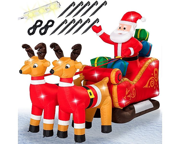 monzana Weihnachtsmann, Aufblasbarer mit Schlitten LED Beleuchtet Groß Rent günstig online kaufen