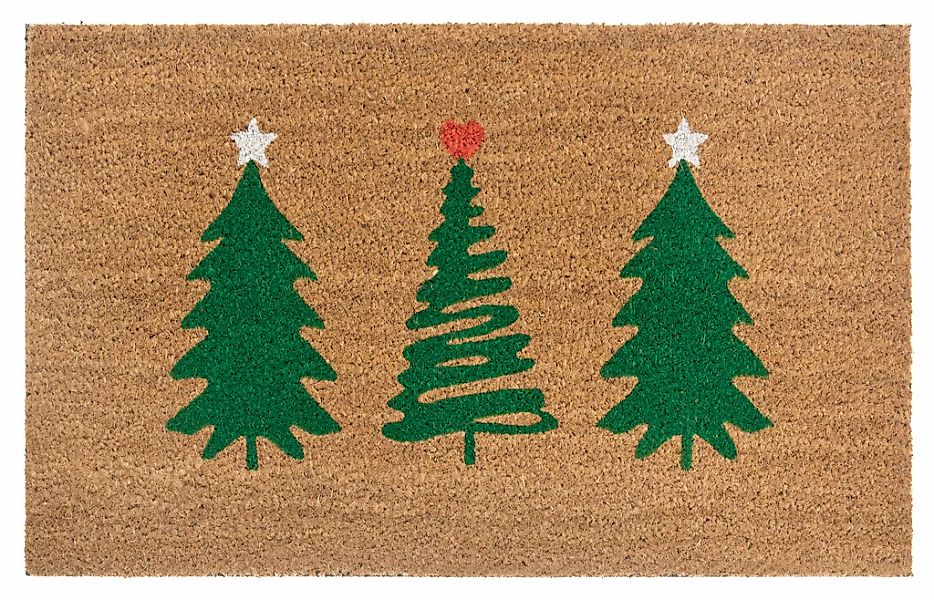HANSE Home Fußmatte "Mix Mats Kokos Decorated Pine Trees, Türmatte" rechtec günstig online kaufen