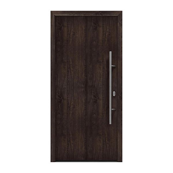 EcoStar Haustür Isopro IP 010 Eiche Dunkel 110 cm x 210 cm DIN R günstig online kaufen