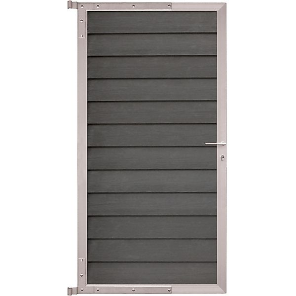 GartenLand Steckzauntor Schwedenprofil ca. 90 x 175 cm WPC Anthrazit Holzst günstig online kaufen