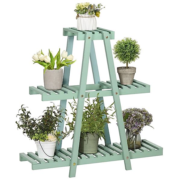 Outsunny Pflanzentreppe Blumenregal mit 3 Ebenen, für 6 Blumentöpfen, wette günstig online kaufen