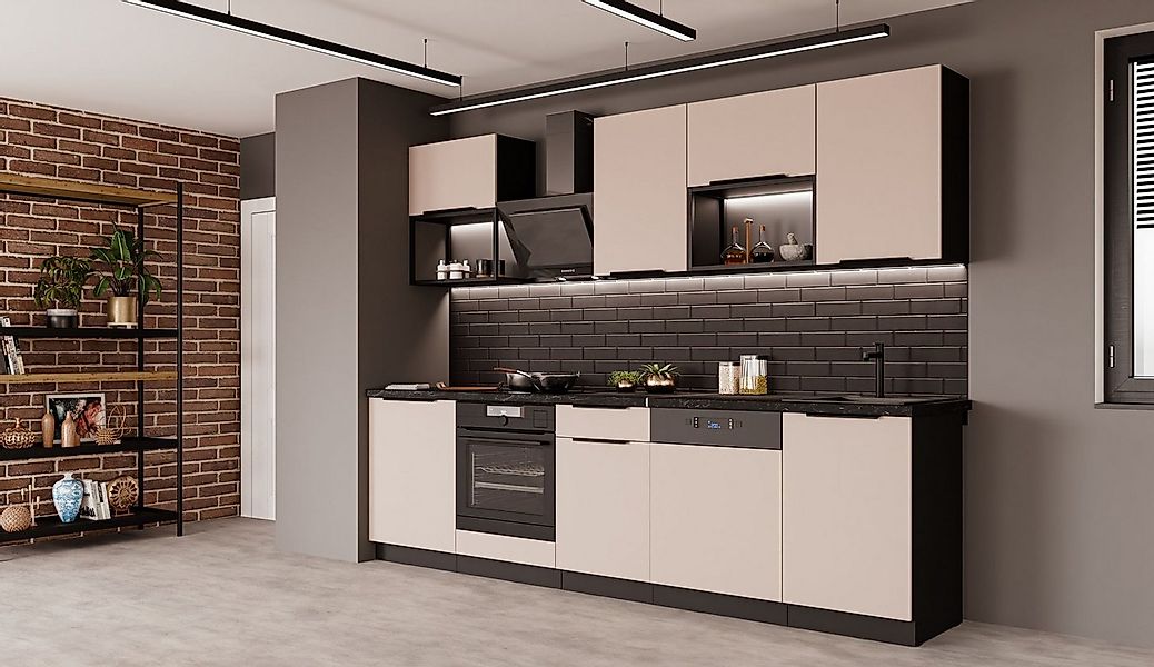 Küchen-Preisbombe Küchenzeile ARONA BASIC LOFT 280 cm Küchenblock Küche Ein günstig online kaufen