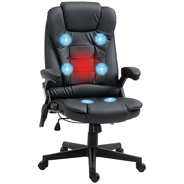 HOMCOM Bürostuhl mit hoher Rückenlehne, Massage Bürostuhl, Kunstleder, dreh günstig online kaufen