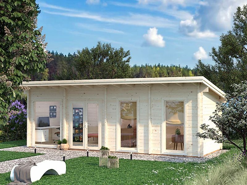 Palmako Holz-Gartenhaus Heidi 22,5 m² Natur / Unbehandelt günstig online kaufen
