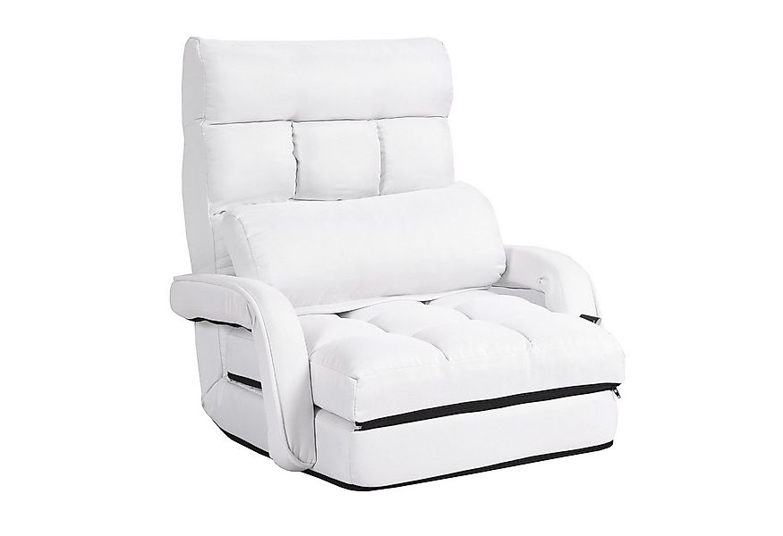COSTWAY Relaxsessel Liegebett, verstellbar,klappbar,mit Armlehnen&Kissen günstig online kaufen