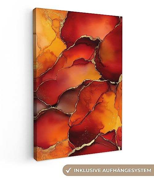 OneMillionCanvasses® Leinwandbild Rot - Marmor - günstig online kaufen
