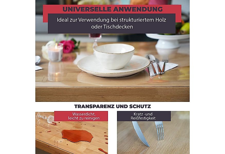 Biofactur Tischdecke Tischfolie Glasklar Folie 2 mm gerader Kante transpare günstig online kaufen