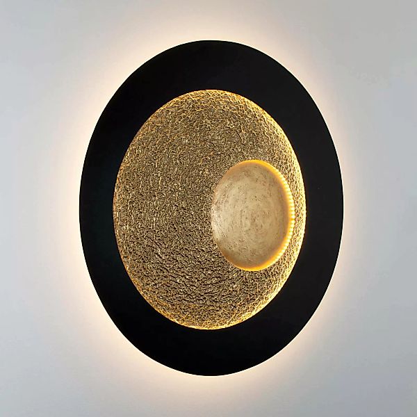 LED-Wandleuchte Urano, braun-schwarz/gold, Ø 120 cm, Eisen günstig online kaufen