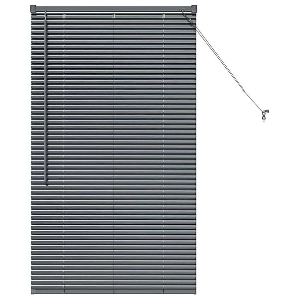 vidaXL Balkenjalousien mit Vorhängen Dunkelgrau 130 x 75 cm Aluminium 42006 günstig online kaufen