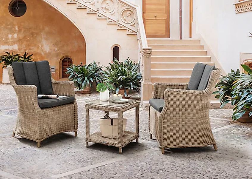 Destiny Balkonset »LUNA MERANO« 2x Sessel, 1x Beistelltisch, inkl. Auflagen günstig online kaufen