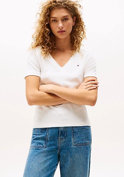 Tommy Hilfiger T-Shirt "SLIM CODY V-NK SS mit V-Ausschnitt und Streifen" Ba günstig online kaufen