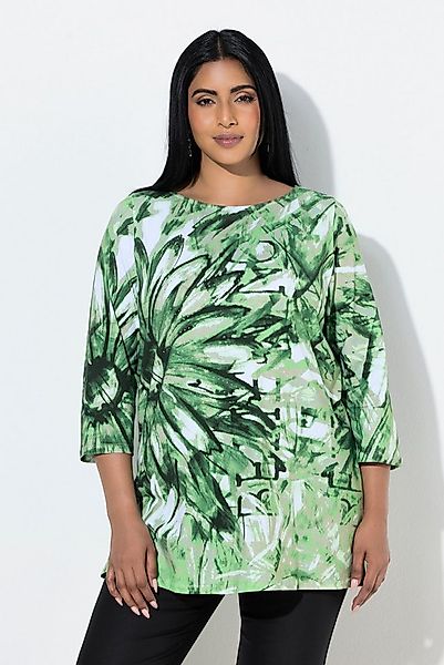 Ulla Popken T-Shirt Pima Cotton Shirt Ziersteine A-Linie 3/4-Arm günstig online kaufen