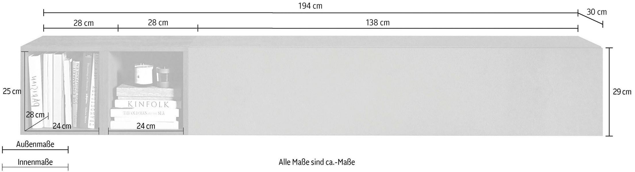 INOSIGN Wohnwand "INFINITY, 2tlg. Breite 194 cm, Höhe variabel, Wohnwand" S günstig online kaufen