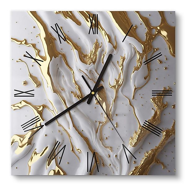 DEQORI Wanduhr 'Goldene Fließkraft' (Glas Glasuhr günstig online kaufen