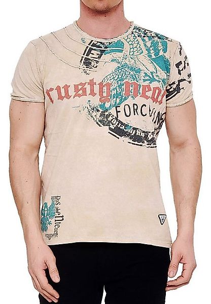 R-NEAL T-Shirt Herren T-Shirt Rundhals Printed Tee Shirt mit Individuellem günstig online kaufen