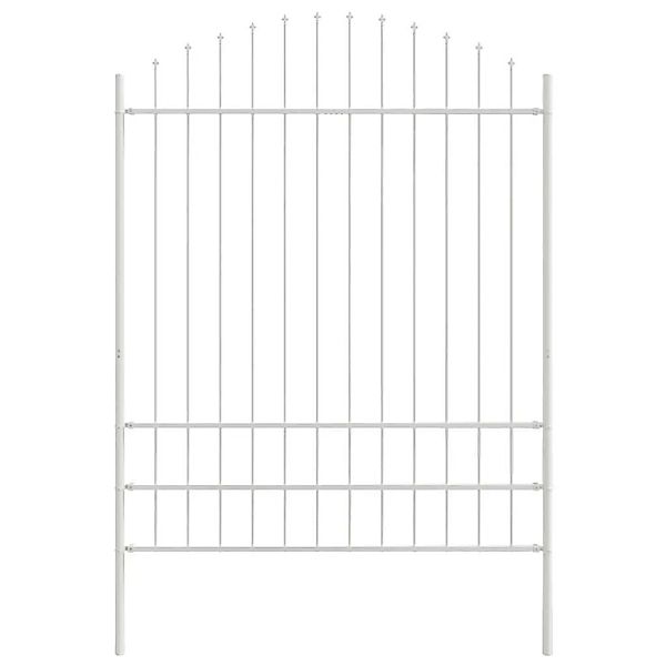 vidaXL Gartenzaun Weiß 340 x 200 cm Pulverbeschichteter Stahl 3360141 günstig online kaufen