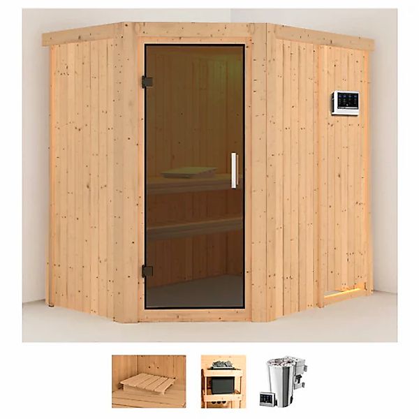 Karibu Sauna »Swantje« Set, 3,6-kW-Bio-Plug & Play Ofen mit externer Steuer günstig online kaufen