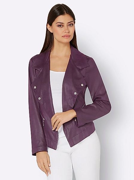 creation L Blusenblazer Lederimitat-Blazer Langarm günstig online kaufen