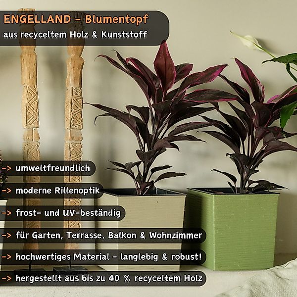 Engelland Pflanzkübel Blumentopf aus recyceltem Kunststoff günstig online kaufen